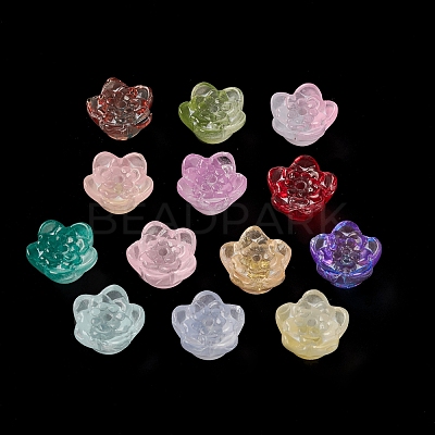 Spray Painted Transparent Glass Beads X-GLAA-D006-10-1