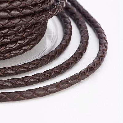 Eco-Friendly Braided Leather Cord OCOR-L035-3mm-E15-1