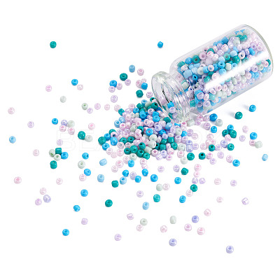 Opaque Glass Round Seed Beads GLAA-TAC0025-07A-01-1