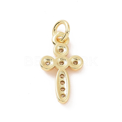 Brass Micro Pave Cubic Zirconia Charms KK-C012-41G-1