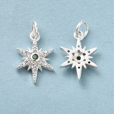 Rack Plating Brass Micro Pave Cubic Zirconia Pendants LS-KK-E081-10S-1