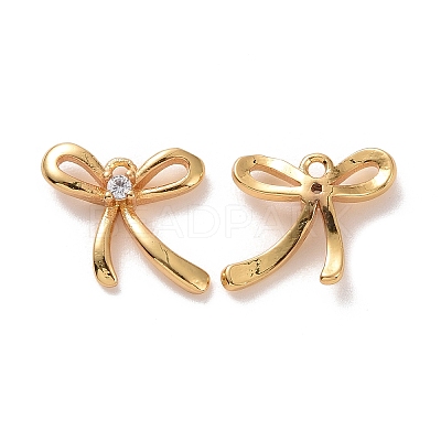 Ion Plating(IP) Brass Micro Pave Clear Cubic Zirconia Charms KK-P182-02G-01-1