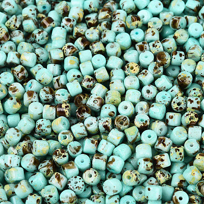 Opaque Picasso Glass Beads SEED-Q039-05A-A03-1