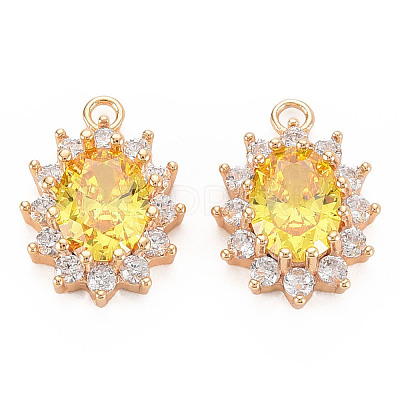Brass Micro Pave Cubic Zirconia Charms KK-N232-300C-1
