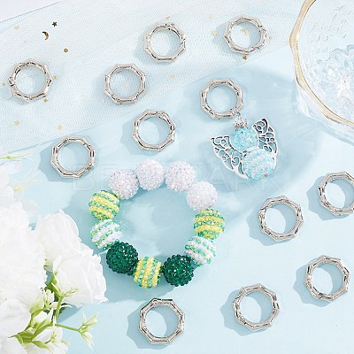 20Pcs Zinc Alloy Spring Gate Rings PALLOY-SP0001-11-1