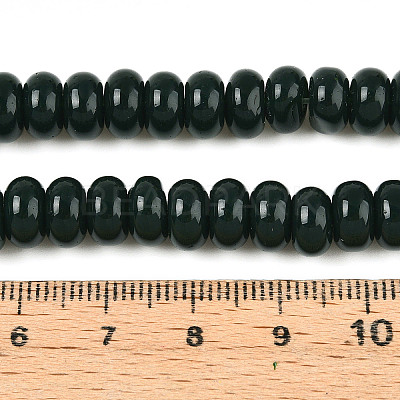 Opaque Spray Painted Glass Beads GLAA-ZX008-8mm-18X-1