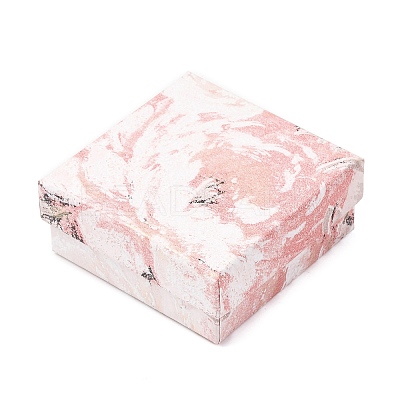 Floral Oil Painting Print Square Cardboard Jewelry Boxes CBOX-A010-01A-06-1