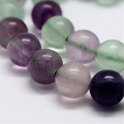 Natural Rainbow Fluorite Bead Strands G-P255-01-6mm-1