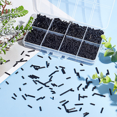 1980Pcs 8 Style Glass Bugle Beads SEED-AR0001-07-1