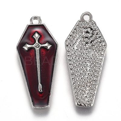 Halloween Theme Alloy Enamel Pendants X-ENAM-J649-14P-02-1