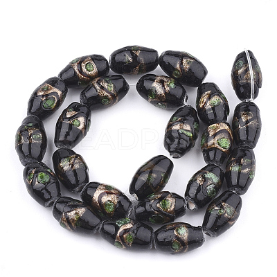 Handmade Gold Sand Lampwork Beads LAMP-T006-01A-1