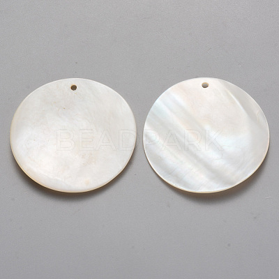 Natural Freshwater Shell Pendants X-SHEL-R021-01-1