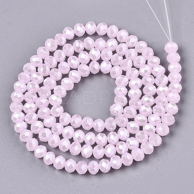 Electroplate Glass Beads Strands X-EGLA-A034-J8mm-A09-1