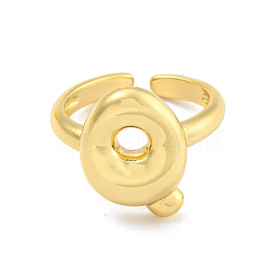 Brass Letter Open Cuff Rings for Women RJEW-G313-01Q-G-1