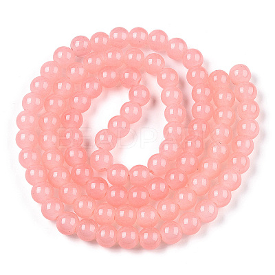 Baking Paint Imitation Jade Glass Round Bead Strands DGLA-Q021-10mm-03-1