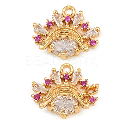 Brass Micro Pave Cubic Zirconia Charms CU-CBA8183-07G-B-1