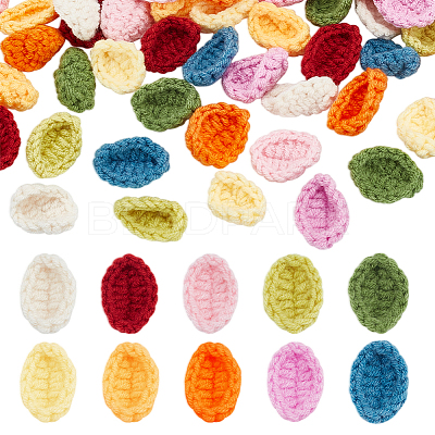 54Pcs 9 Colors Handicraft Milk Cotton Knitting Leaf Ornament Accessories DIY-FG0004-82-1