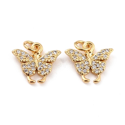 Brass Micro Pave Cubic Zirconia Pendants ZIRC-P091-15G-RS-1