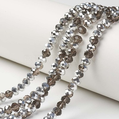 Electroplate Transparent Glass Beads Strands EGLA-A034-T6mm-M13-1
