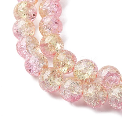 Spray Painted Crackle Glass Beads Strands CCG-Q002-12mm-03-1
