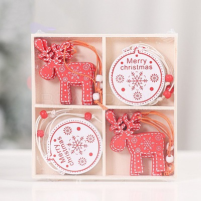 Christmas Wooden Box Set Pendant Decoration XMAS-PW0001-163E-1