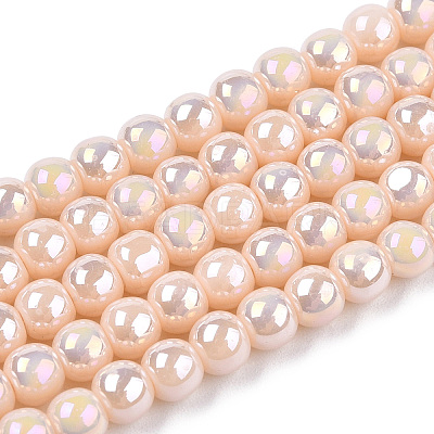 Electroplate Opaque Glass Beads Strands X-GLAA-T032-P4mm-AB09-1
