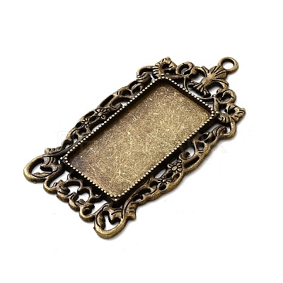 Vintage Tibetan Style Alloy Large Pendant Cabochon Bezel Settings TIBEP-M018-129AB-NF-1