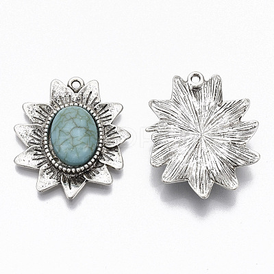 Tibetan Style Alloy Pendants PALLOY-R113-006-RS-1