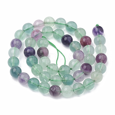 Natural Fluorite Beads Strands G-S333-8mm-006-1