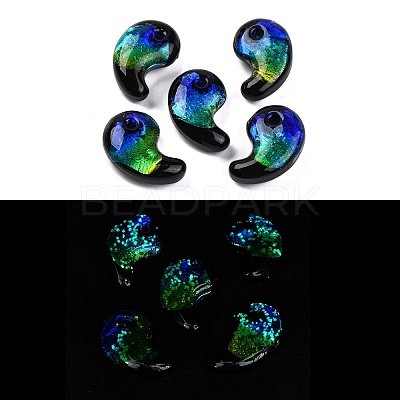 Luminous Handmade Silver Foil Lampwork Beads LAMP-F022-05F-1