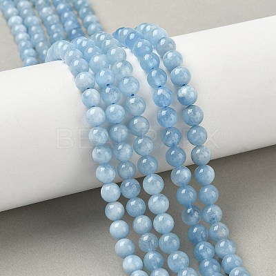Natural Aquamarine Beads Strands G-D327-C03-6mm-1