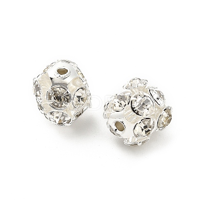 10mm Brass Rhinestone Beads X1-KK-S519-01C-S-1