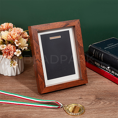 Rectangle Wood Medal Display Frame AJEW-WH0348-322A-1