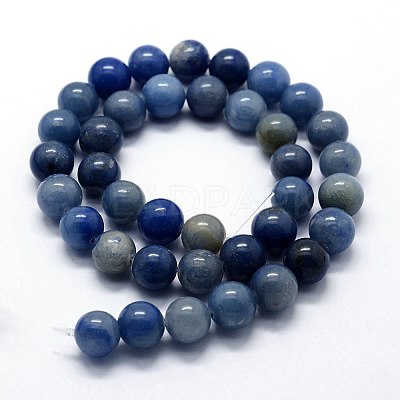 Dyed & Heated Natural Blue Aventurine Beads Strands G-I199-24-6mm-1