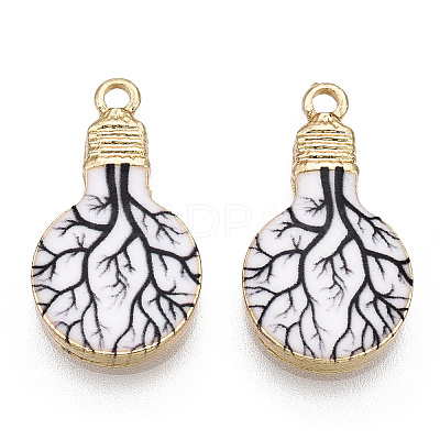 Printed Alloy Enamel Pendants ENAM-N056-178-10-1