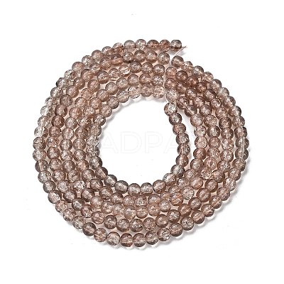 1 Strand Transparent Crackle Glass Round Beads Strands X-CCG-Q001-4mm-07-1