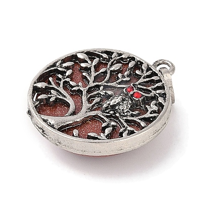 Synthetic Goldstone Tree of Life with Owl Pendants G-L524-15AS-07-1