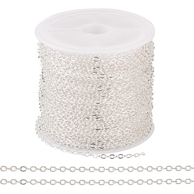 Brass Coated Iron Flat Cable Chains CH-TAC0007-02S-1