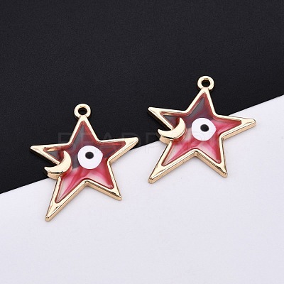 Alloy Enamel Pendants ENAM-F143-04-G-1