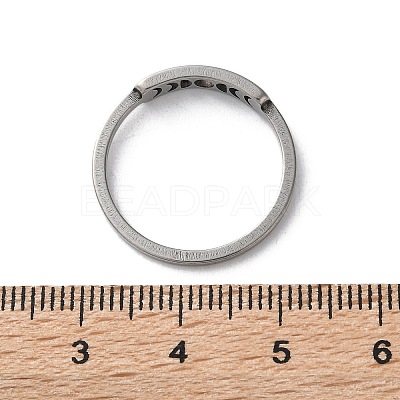 Non-Tarnish 304 Stainless Steel Moon Phase Finger Ring for Women RJEW-A006-04P-1