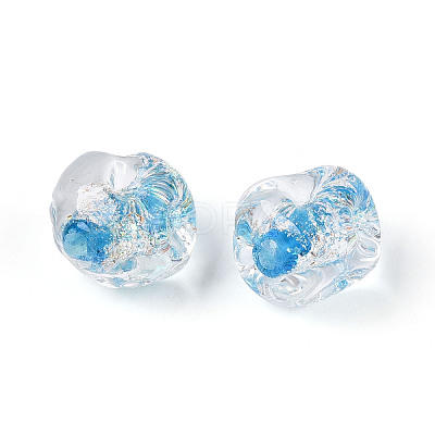 Handmade Foil Lampwork Beads FOIL-T007-01G-1