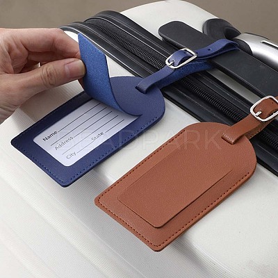 CutHollow 4Pcs PU Leather Luggage Tag OFST-CL0001-01A-02-1