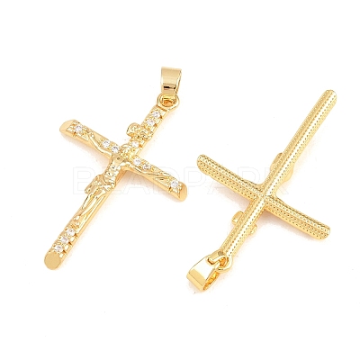 Easter Brass Micro Pave Clear Cubic Zirconia Pendants ZIRC-F148-14D-G-1