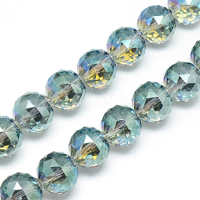 Electroplate Glass Bead Strands EGLA-S137-16mm-01-1