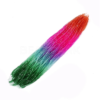 Gradient Color Baking Paint Glass Bead Strands X1-DGLA-A039-T4mm-A011-1