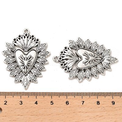Tibetan Style Alloy Pendants Rhinestone Setting FIND-C043-025AS-1