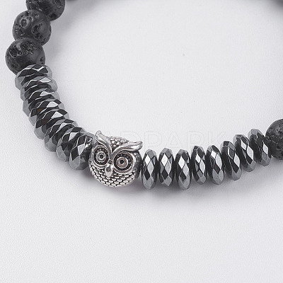 Synthetic Hematite Stretch Bracelets BJEW-I241-23A-1