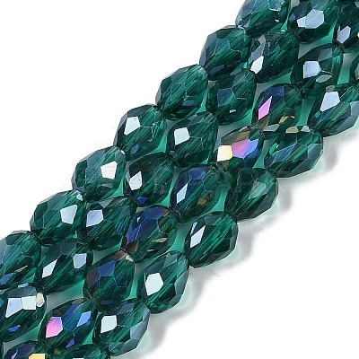 Transparent Electroplate Glass Beads Strands EGLA-N013-T10mm-B24-1