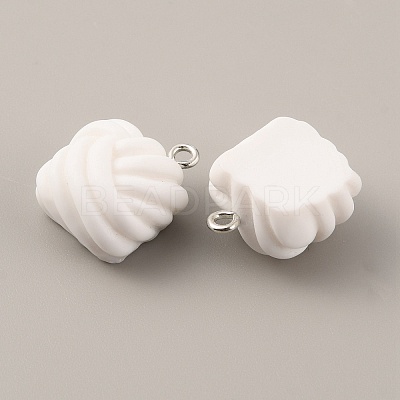 Opaque Resin Pendants RESI-WH0029-24P-04-1