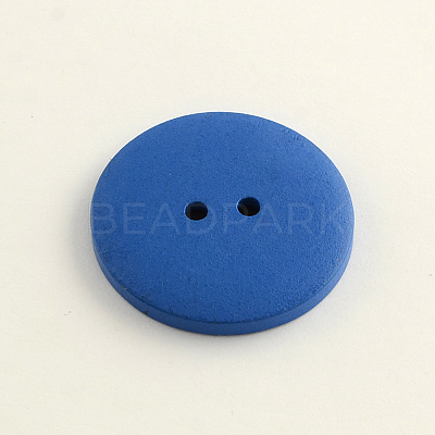 2-Hole Flat Round Wooden Buttons BUTT-Q032-62C-1